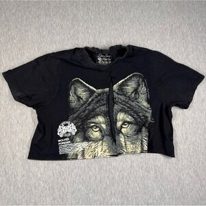 Darc Sport Wolves Club Cropped Tee Black Wolf Graphic XS